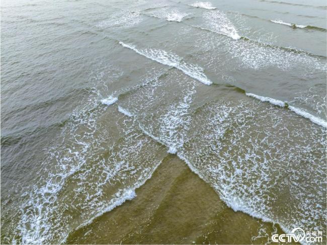 廣東茂(mao)名：海灘現(xian)交叉潮景(jing)觀